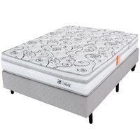 Cama Box Queen com Colchão Dupla Face Ortopédico Firme 158x198cm BF Colchões