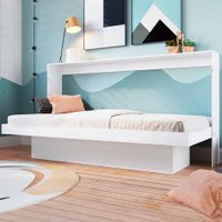 Cama de Solteiro Latino Articulável com Mesa de Estudo Branco