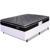 Cama Box Casal Colchão D28 Molas Ensacadas com Pillow e Box Courvin