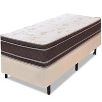 Cama Box Colchão Solteiro 100 Espuma Dupla Face Antialérgico Marrom - BF Colchões