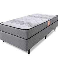Cama Box Colchão Solteiro Ortopédico Firme Espuma D33 Antialérgico Cinza - BF Colchões