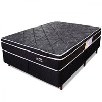 Cama Box King Colchão Molas Ensacadas com Pillow e Box Preto BF Colchões
