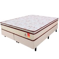 Cama Box Queen Colchão Molas Ensacadas Mais Box Microfibra Marrom - BF Colchões