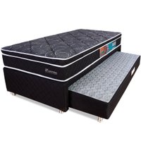 Cama Box Solteiro Colchão Molas Ensacadas com Pillow e Box Colchão Bicama Espuma 88x188x58cm BF Colchões