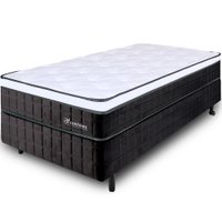 Colchão Para Solteiro Molas Ensacadas Firme de Pillow Espuma D45 88x188X26 BF Colchões Preto/Branco