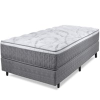 Cama Box Solteiro Colchão Smart Spring Mola Ensacada e Pillow Top de Espuma Viscoelástico 88x188x61cm BF Colchões