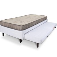 Cama Box Solteiro com Cama Auxiliar Mais Colchão de Espuma Antialérgico 88x188x46cm BF Colchões