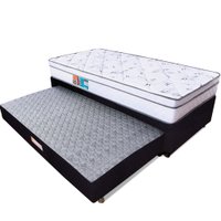Cama Box Solteiro Colchão Molas Ensacadas com Pillow Bicama Colchão Espuma 88x188x58cm BF Colchões