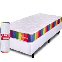 Cama Box Solteiro Com Colchão A Vácuo Ortopédico Espuma Certificada 88x188x51cm BF Colchões