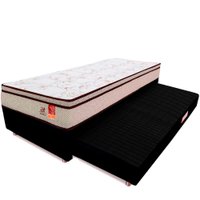 Cama Box Solteiro Colchão Molas Ensacadas Bicama Auxiliar de Espuma 88x188x55cm BF Colchões
