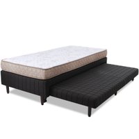 Cama Box Solteiro com Cama Auxiliar + Colchão De Espuma Selado Antialérgico 88x188x48cm BF Colchões