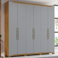 Guarda Roupa Casal 06 Portas 04 Gavetas Dallas Henn Cinza