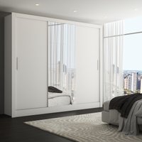 Guarda-Roupa Casal Katherine 3 Portas 2 Gavetas com Espelho Branco