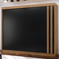 Guarda-Roupa Casal Seul 2 Portas 4 Gavetas Preto