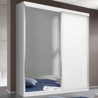 Guarda-Roupa Solteiro Salvador Plus 2 Portas de Correr 2 Gavetas Branco