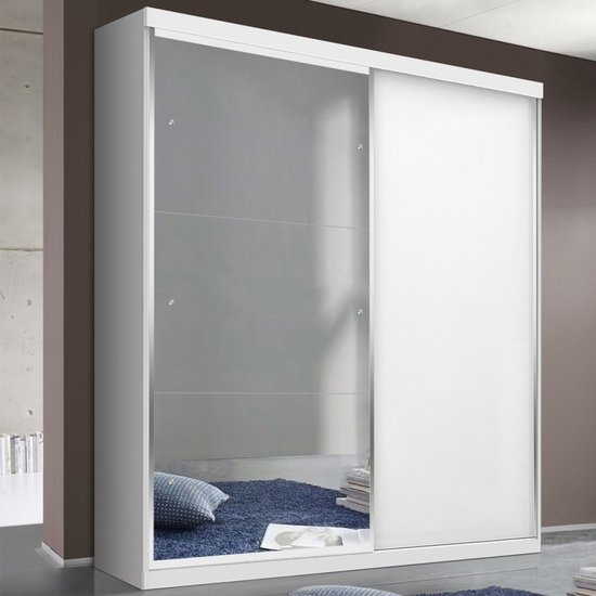 Guarda-Roupa Solteiro Salvador Plus 2 Portas de Correr 2 Gavetas Branco