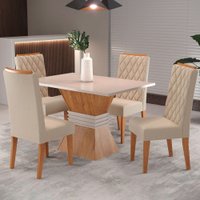 Mesa de Jantar 4 Lugares Cansas Bege