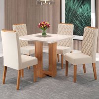 Mesa de Jantar 4 Lugares Charlotte Bege