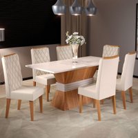 Mesa de Jantar 6 Lugares Las Vegas Bege