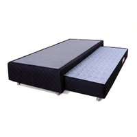 Cama Box Solteirão + Colchão Auxiliar Espuma D28 Bicama  97x203x37cm BF Colchões