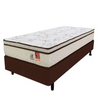 Cama Box Solteirão Colchão Molas Ensacadas Mais Box Microfibra 97x203x57cm BF Colchões