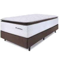 Cama Box Solteirão Colchão Molas Ensacadas com Pillow Top Extra Conforto 97x203x72 cm Premium Sleep BF Colchões