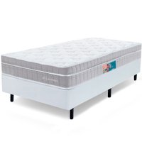 Cama Box Solteirão Colchão Molas Ensacadas Viscoelástico Espuma Nasa Ortopédico D33 com Pillow 97x203x62 BF Colchões