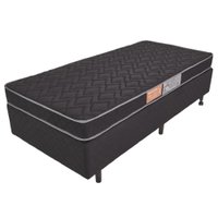 Cama Box Solteiro + Colchão D33 Espuma Anti Alérgico 88x188x50cm BF Colchões