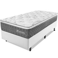 Cama Box Solteiro Colchão Mola Ensacada e Pillow top de Espuma Viscoelástico 88x188x61cm Smart Spring BF Colchões