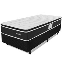 Cama Box Solteiro com Pillow Top Espuma Viscoelástica da Nasa e Molas Superlastic 88x188x57cm MaxSleep BF Colchões