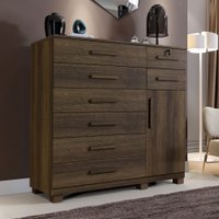 Cômoda New Vitória 1 Porta 8 Gavetas Benetil Imbuia