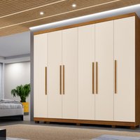 Guarda Roupa Casal 6 Portas e 6 Gavetas Atlanta Benetil Cinamomo/Off