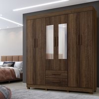 Guarda Roupa 6 Portas com Espelho Copacabana Benetil Imbuia