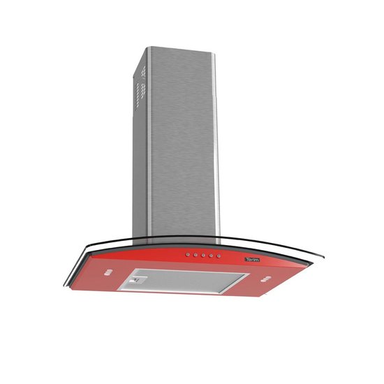 Coifa Terim de Parede Clean Vidro Curvo Vermelha Kroma 60cm