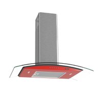 Coifa Terim de Parede Clean Vidro Curvo Vermelha Kroma 75cm