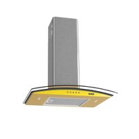 Coifa Terim de Parede Clean Vidro Curvo Amarela Kroma 60cm