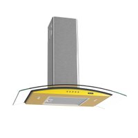 Coifa Terim de Parede Clean Vidro Curvo Amarela Kroma 75cm