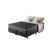 Cama Box Queen Preto + Colchão Espuma D45 Extra Firme Philadelphia 158x198x57cm