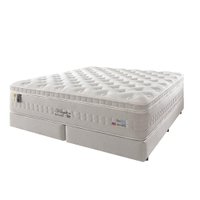 Cama Box Queen Branco + Colchão Molas Ensacadas Látex Visco Gel Kingston 158x198x68cm