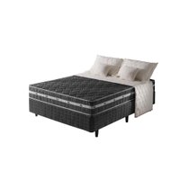 Cama Box Casal Preto + Colchão Espuma D45 Extra Firme Philadelphia 138x188x62cm