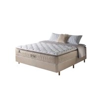 Cama Box Casal Fendi + Colchão Molas Ensacadas Macio Cincinnati Pillow Top 138x188x73cm