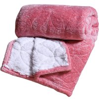 Cobertor Solteiro Sherpa Toque Lã de Carneiro Dupla Face Rosê