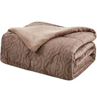 Edredom Solteiro Plush Sense Dupla Face Toque Flannel Tessi Nougat