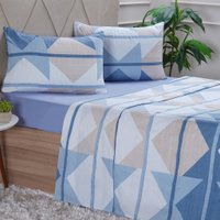 Jogo de Cama Casal 4 Peças 150 Fios Extra Macio 100% Algodão Linien