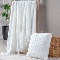 Manta Tricot Style Decorativa 160x220 Toque Super Macio Branco