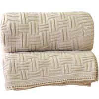 Manta Sofá Tricot Decorativa Premium 127x152 Pergaminho