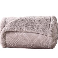 Manta Cobertor Queen Sherpa Realce Flannel Lã de Carneiro Marfim