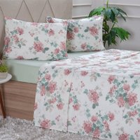 Jogo de Cama Queen 4 Peças 150 Fios Extra Macio 100% Algodão Blossom