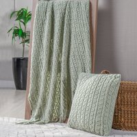 Manta Tricot Style Decorativa 127x152 Toque Super Macio Erva Doce