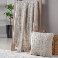 Manta Tricot Style Decorativa 127x152 Toque Super Macio Pergaminho